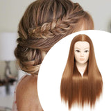 Mannequin Manikin Head 23.6 in for Braid Hair Stylist Beauty School Students Brown