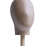 Maxbell Wig Display Head with Base for Shopping Mall Hairdresser Training Home Salon wood base