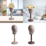 Maxbell Wig Display Head with Base for Shopping Mall Hairdresser Training Home Salon wood base