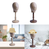 Maxbell Wig Display Head with Base for Shopping Mall Hairdresser Training Home Salon wood base