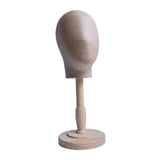 Maxbell Wig Display Head with Base for Shopping Mall Hairdresser Training Home Salon wood base