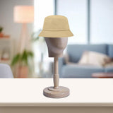 Maxbell Wig Display Head with Base for Shopping Mall Hairdresser Training Home Salon wood base