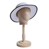 Maxbell Wig Display Head with Base for Shopping Mall Hairdresser Training Home Salon wood base