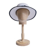 Maxbell Wig Display Head with Base for Shopping Mall Hairdresser Training Home Salon wood base