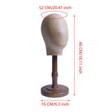 Maxbell Wig Display Head with Base for Shopping Mall Hairdresser Training Home Salon brown base