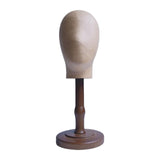 Maxbell Wig Display Head with Base for Shopping Mall Hairdresser Training Home Salon brown base