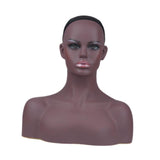 Female Mannequin Head with Shoulder for Wigs Display Making Earrings Scarves