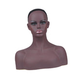 Female Mannequin Head with Shoulder for Wigs Display Making Earrings Scarves