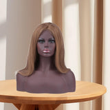 Female Mannequin Head with Shoulder for Wigs Display Making Earrings Scarves