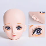 Eyelash Model Head Beauty Multipurpose Lightweight with Makeup Skinhead Doll