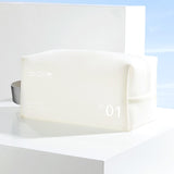 Maxbell Travel Toiletry Bag with Handle Storage Bag Travel Accessories for Beach Gym white