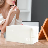 Maxbell Travel Toiletry Bag with Handle Storage Bag Travel Accessories for Beach Gym white