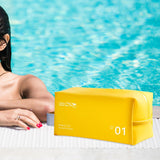 Maxbell Travel Toiletry Bag with Handle Storage Bag Travel Accessories for Beach Gym yellow
