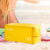 Maxbell Travel Toiletry Bag with Handle Storage Bag Travel Accessories for Beach Gym yellow