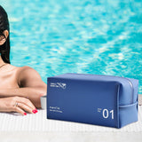 Maxbell Travel Toiletry Bag with Handle Storage Bag Travel Accessories for Beach Gym navy blue