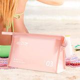 Maxbell Travel Toiletry Bag with Handle Storage Bag Travel Accessories for Beach Gym pink horizontal
