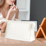 Maxbell Travel Toiletry Bag with Handle Storage Bag Travel Accessories for Beach Gym white horizontal