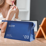 Maxbell Travel Toiletry Bag with Handle Storage Bag Travel Accessories for Beach Gym navy horizontal