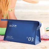 Maxbell Travel Toiletry Bag with Handle Storage Bag Travel Accessories for Beach Gym navy horizontal