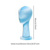 Mannequin Head Hat Holder Hat Display Stand for Styling Headdress Home Decor Height 40cm Blue