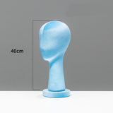 Mannequin Head Hat Holder Hat Display Stand for Styling Headdress Home Decor Height 40cm Blue