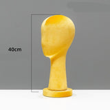 Maxbell Mannequin Head Hat Holder Hat Display Stand for Styling Headdress Home Decor Height 40cm Yellow