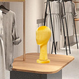 Maxbell Mannequin Head Hat Holder Hat Display Stand for Styling Headdress Home Decor Height 40cm Yellow