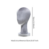 Maxbell Mannequin Head Hat Holder Hat Display Stand for Styling Headdress Home Decor Height 33cm Gray