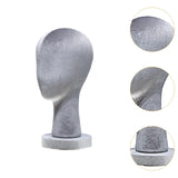 Maxbell Mannequin Head Hat Holder Hat Display Stand for Styling Headdress Home Decor Height 33cm Gray