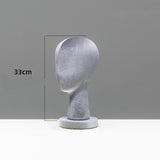 Maxbell Mannequin Head Hat Holder Hat Display Stand for Styling Headdress Home Decor Height 33cm Gray