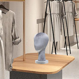 Maxbell Mannequin Head Hat Holder Hat Display Stand for Styling Headdress Home Decor Height 33cm Gray