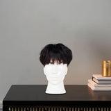 Male Mannequin Head Freestanding Hat Display Stand for Shop Headset Tabletop Bright White