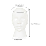 Male Mannequin Head Freestanding Hat Display Stand for Shop Headset Tabletop Bright White