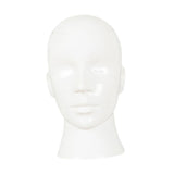 Male Mannequin Head Freestanding Hat Display Stand for Shop Headset Tabletop Bright White