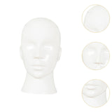 Male Mannequin Head Freestanding Hat Display Stand for Shop Headset Tabletop Bright White