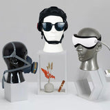 Male Mannequin Head Freestanding Hat Display Stand for Shop Headset Tabletop Bright White