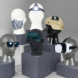 Male Mannequin Head Freestanding Hat Display Stand for Shop Headset Tabletop Bright White