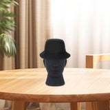 Male Mannequin Head Freestanding Hat Display Stand for Shop Headset Tabletop Matt Black