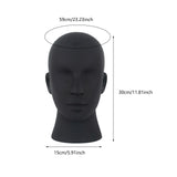 Male Mannequin Head Freestanding Hat Display Stand for Shop Headset Tabletop Matt Black