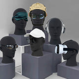 Male Mannequin Head Freestanding Hat Display Stand for Shop Headset Tabletop Matt Black