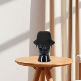 Male Mannequin Head Freestanding Hat Display Stand for Shop Headset Tabletop Bright Black