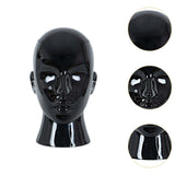 Male Mannequin Head Freestanding Hat Display Stand for Shop Headset Tabletop Bright Black