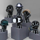 Male Mannequin Head Freestanding Hat Display Stand for Shop Headset Tabletop Bright Black