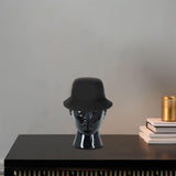 Male Mannequin Head Freestanding Hat Display Stand for Shop Headset Tabletop Bright Black