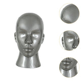 Male Mannequin Head Freestanding Hat Display Stand for Shop Headset Tabletop Gray