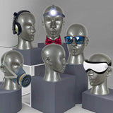 Male Mannequin Head Freestanding Hat Display Stand for Shop Headset Tabletop Gray