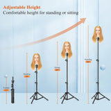 Maxbell Wig Stand Tripod Foldable for Styling Making Practices Hairdressing Training
