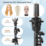 Maxbell Wig Stand Tripod Foldable for Styling Making Practices Hairdressing Training
