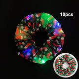 Maxbell 10 Pieces Party Hair Bands Christmas LED Glow Hair Bands for Women Christmas Green