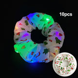 Maxbell 10 Pieces Party Hair Bands Christmas LED Glow Hair Bands for Women Christmas White